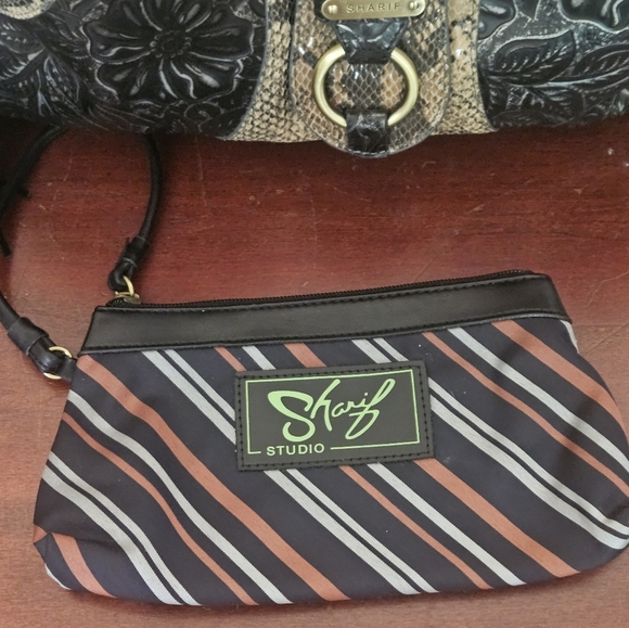 Sharif Studio Tooled Leather Earth Tone Shoulder Bag Purse - Picture 7 of 12